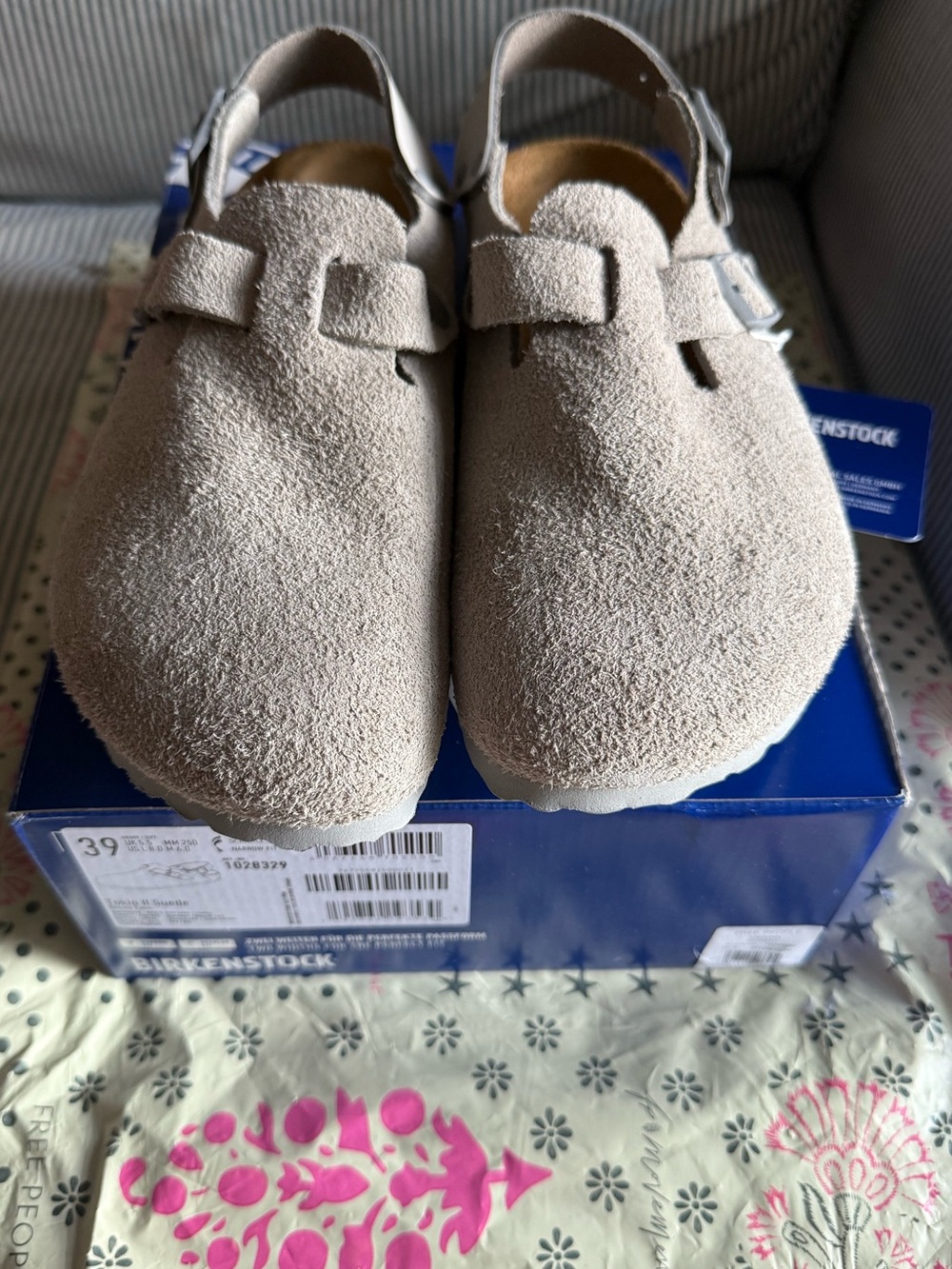 Free People Birkenstock Tokio Suede Stone Coin - Picture 3 of 6